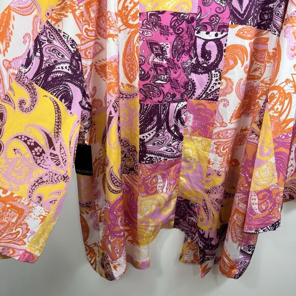 Eloquii New Patchwork Print Kimono Cardigan Robe Size 26/28 Colorful Boho Artsy - Picture 12 of 16